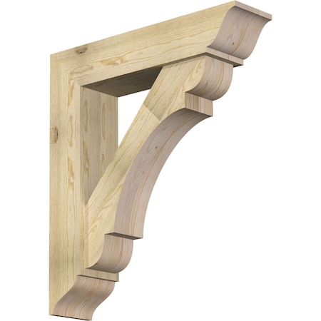 Olympic Traditional Rough Sawn Bracket W/ Offset Brace, Douglas Fir, 8W X 34D X 38H